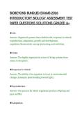 BIOBEYOND BUNDLED EXAMS 2026 &NewLine;INTRODUCTORY BIOLOGY ASSESSMENT TEST &NewLine;PAPER QUESTIONS SOLUTIONS GRADED A&plus; 