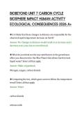 BIOBEYOND UNIT 7 CARBON CYCLE &NewLine;BIOSPHERE IMPACT HUMAN ACTIVITY &NewLine;ECOLOGICAL CONSEQUENCES 2026 A&plus;