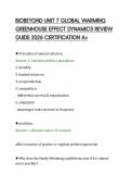 BIOBEYOND UNIT 7 GLOBAL WARMING &NewLine;GREENHOUSE EFFECT DYNAMICS REVIEW &NewLine;GUIDE 2026 CERTIFICATION A&plus;