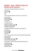 NSG5003 Week 1 Practice Quiz Multiple Choice Questions Study Guide