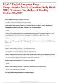 TEAS 7 English Language Usage Comprehensive Practice Questions Study Guide PDF