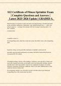 S12 Certificate of Fitness Sprinkler Exam&NewLine;&vert; Complete Questions and Answers &vert;&NewLine;  Latest 2025&sol; 2026 Update &vert; GRADED A&NewLine;