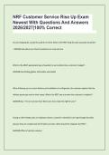 NRF Customer Service Rise Up Exam &NewLine;Newest With Questions And Answers &NewLine;2026&sol;2027&vert;100&percnt; Correct