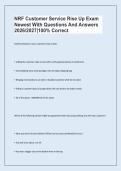 NRF Customer Service Rise Up Exam &NewLine;Newest With Questions And Answers &NewLine;2026&sol;2027&vert;100&percnt; Correct