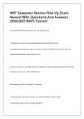 NRF Customer Service Rise Up Exam Newest With Questions And Answers 2026&sol;2027&vert;100&percnt; Correct