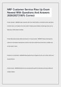 NRF Customer Service Rise Up Exam Newest With Questions And Answers 2026&sol;2027&vert;100&percnt; Correct