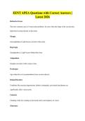 EENT APEA Questions with Correct Answers &vert;&NewLine;Latest 2026