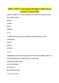 APEA- EENT Assessment Questions with Correct&NewLine;Answers &vert; Latest 2026