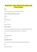 BCOR 2204 - Finance Final Practice Quizzes with&NewLine;Correct Answers