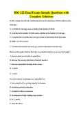 BIO 322 Final Exams Sample Questions with&NewLine;Complete Solutions