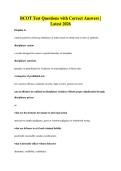 BCOT Test Questions with Correct Answers &vert;&NewLine;Latest 2026