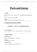 Class 9 Physics &ndash; Work and Energy &lpar;Easy Revision Notes &plus; Formulas&rpar;