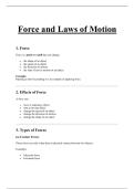 Class 9 Physics &ndash; Force and Laws of Motion &lpar;Easy Notes &plus; Formulas &plus; Examples&rpar;