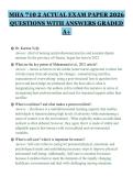 MHA 710 2 ACTUAL EXAM PAPER 2026&NewLine;QUESTIONS WITH ANSWERS GRADED&NewLine;A&plus;