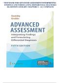 TEST BANK for Advanced Assessment Interpreting Findings and Formulating Differential Diagnoses 5th Edition by Goolsby Chapters 1-22&comma; Complete&NewLine;