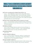 MHA 710 2 CERTIFICATION SCRIPT&NewLine;2026 QUESTIONS WITH SOLUTIONS&NewLine;GRADED A&plus;&NewLine;