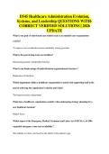 D545 Healthcare Administration Evolution&comma;&NewLine;Systems&comma; and Leadership QUESTIONS WITH-&NewLine;CORRECT VERIFIED SOLUTIONS &vert; 2026&NewLine;UPDATE