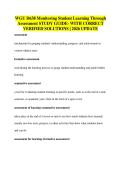 WGU D638 Monitoring Student Learning Through&NewLine;Assessment STUDY GUIDE- WITH CORRECT&NewLine;VERIFIED SOLUTIONS &vert; 2026 UPDATE