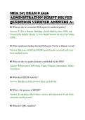 MHA 707 EXAM C 2026&NewLine;ADMINISTRATION SCRIPT SOLVED&NewLine;QUESTIONS VERIFIED ANSWERS A&plus;&NewLine;