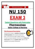 NU 150 Exam 3 &ndash; Pharmacology &ndash; &lpar;2026&rpar; Actual Questions & Answers &lpar;Galen College of Nursing&rpar;