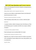 EDU 201 Exam Questions and Correct Answers