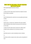 EDUC 201 Test &lpar;Becoming a TEacher&rpar; Questions&NewLine;and Correct Answers