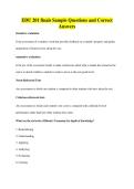 EDU 201 finals Sample Questions and Correct&NewLine;Answers