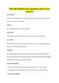 EDU 201 Final Practice Questions and Correct&NewLine;Answers