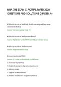 MHA 708 EXAM C ACTUAL PAPER 2026&NewLine;QUESTIONS AND SOLUTIONS GRADED A&plus;
