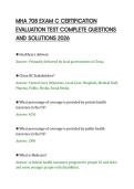 MHA 708 EXAM C CERTIFICATION&NewLine;EVALUATION TEST COMPLETE QUESTIONS&NewLine;AND SOLUTIONS 2026&NewLine;