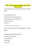 EPIC Training practice Questions and Answers&NewLine;100&percnt; Correct