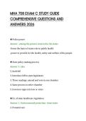 MHA 708 EXAM C STUDY GUIDE&NewLine;COMPREHENSIVE QUESTIONS AND&NewLine;ANSWERS 2026&NewLine;