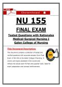 NU 155 Final Exam &ndash; Med-Surg I &ndash; &lpar;2026&rpar; Actual Questions & Answers &lpar;Galen College of Nursing&rpar;