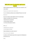 HCR 210 Lecture Test Questions and Correct&NewLine;Answers