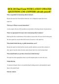 HCR 210 Final Exam WITH LATEST UPDATED&NewLine;&lpar;QUESTIONS AND ANSWERS&rpar; already passed&excl;