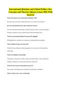 International Relations and Global Politics&colon; Key&NewLine;Concepts and Theories Quizzes Latest 2026 With&NewLine;Answers