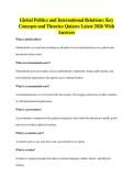 Global Politics and International Relations&colon; Key&NewLine;Concepts and Theories Quizzes Latest 2026 With&NewLine;Answers