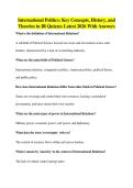 International Politics&colon; Key Concepts&comma; History&comma; and&NewLine;Theories in IR Quizzes Latest 2026 With Answers