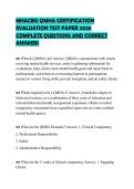 MHACBO QMHA CERTIFICATION&NewLine;EVALUATION TEST PAPER 2026&NewLine;COMPLETE QUESTIONS AND CORRECT&NewLine;ANSWERS