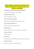 Master Esthetics Virginia&colon; Licensing&comma; Scope&comma; and&NewLine;Sanitation Regulations &vert; Questions with Correct&NewLine;Answers &vert; Latest 2026