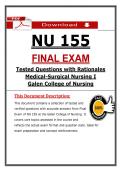 NU 155 Final Exam &ndash; Med-Surg I &ndash; &lpar;2026&rpar; Actual Questions & Answers &lpar;Galen College of Nursing&rpar;