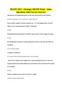 MGMT 4513 - Strategic MGMT Final - Aime-&NewLine;Questions with Correct Answers