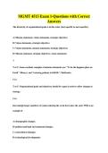 MGMT 4513 Exam 1-Questions with Correct&NewLine;Answers