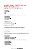 NSG5003 Week 1 Practice Quiz &vert; Multiple Choice Questions with Answers & Review Guide