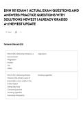 DHN 101 EXAM 1 ACTUAL EXAM QUESTIONS AND ANSWERS PRACTICE QUESTIONS WITH SOLUTIONS NEWEST &vert; ALREADY GRADED A&plus;&sol;NEWEST UPDATE