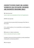 GEORGETTE REVIEW PMHNP 388 LEARNING&NewLine;WORKBOOK 2026 PSYCHIATRIC DISORDERS&NewLine;AND DIAGNOSTIC REASONING SKILLS