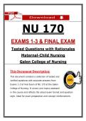 NU 170 Exams 1&ndash;3 & Final Exam &ndash; Maternal-Child Nursing &ndash; &lpar;2026&rpar; Actual Questions & Answers &lpar;Galen College of Nursing&rpar;