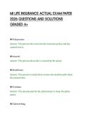 MI LIFE INSURANCE ACTUAL EXAM PAPER&NewLine;2026 QUESTIONS AND SOLUTIONS&NewLine;GRADED A&plus;