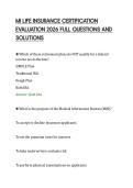 MI LIFE INSURANCE CERTIFICATION&NewLine;EVALUATION 2026 FULL QUESTIONS AND&NewLine;SOLUTIONS&NewLine;