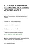 MI LIFE INSURANCE COMPREHENSIVE&NewLine;EXAMINATION 2026 FULL QUESTION SET&NewLine;WITH VERIFIED SOLUTIONS&NewLine;